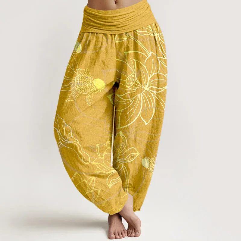 Lotus Harem Pants — Gold