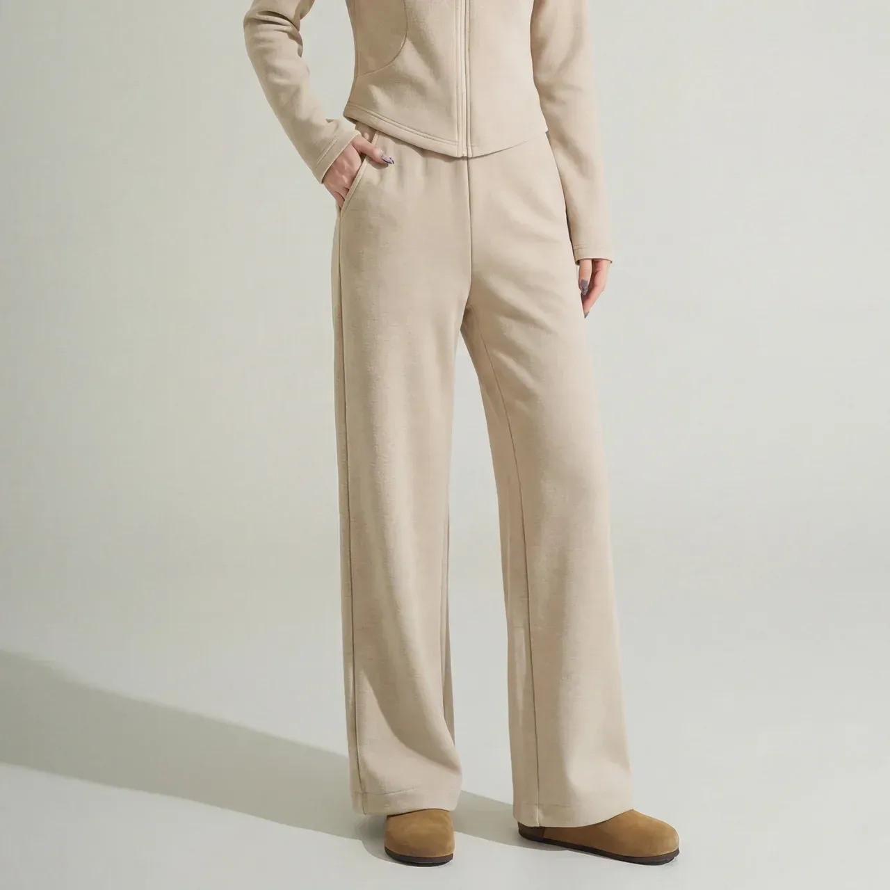 Rhea Brushed Knit Set — Beige alternate view
