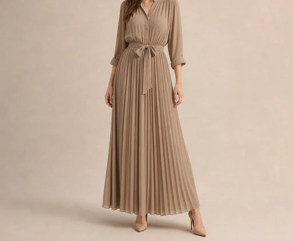 Basilia Pleated Shirt Dress — photograph 1