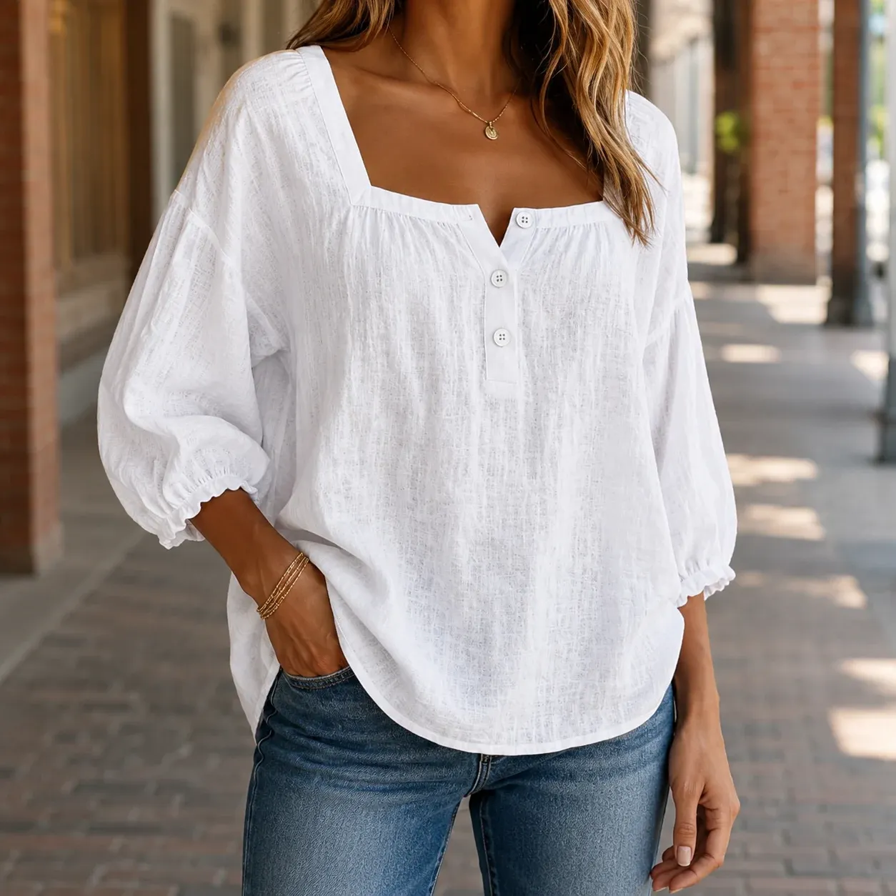 Valencia Square-Neck Blouse — photograph 1