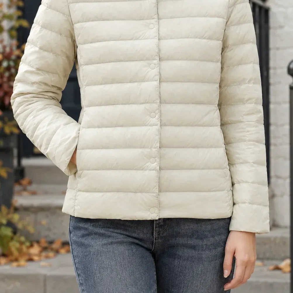 Benedetta Quilted Jacket — Off White lower garment detail