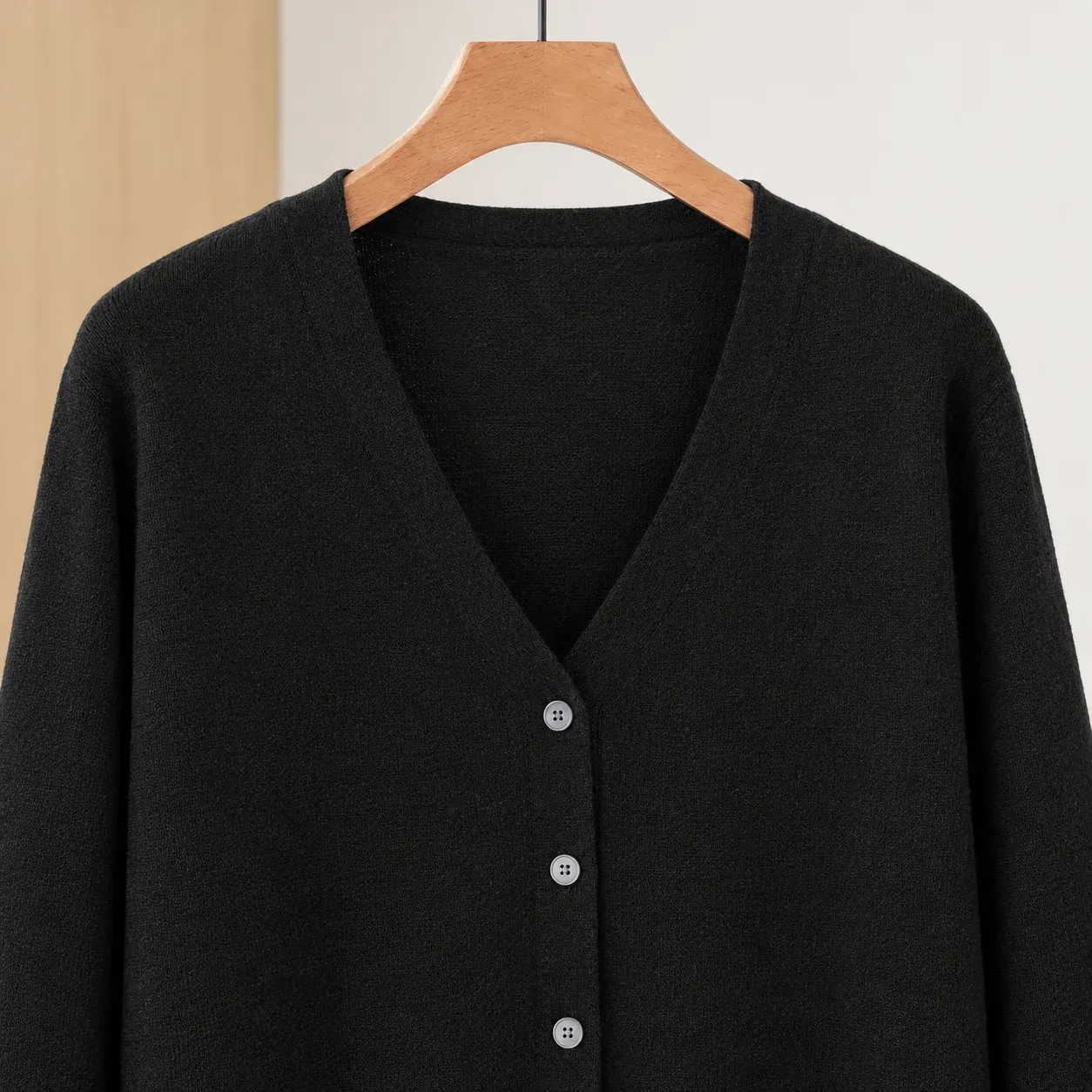 Diantha Fine Cardigan — Black construction detail