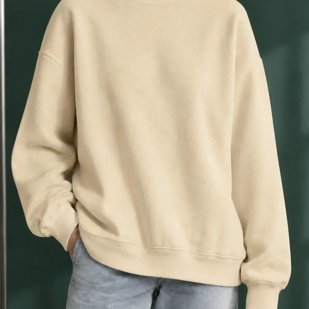 Ancelin Mockneck Sweater — Khaki construction detail
