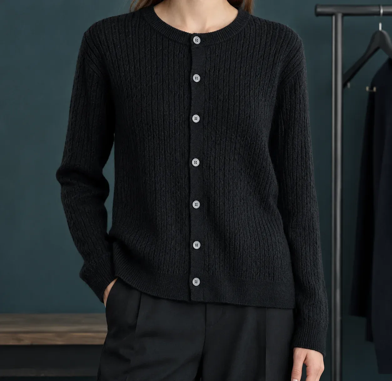 Shannon Textured Button Cardigan — photograph 1