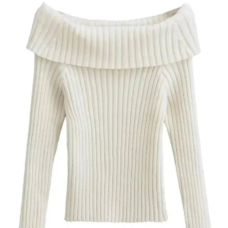Iris Ribbed Sweater — White